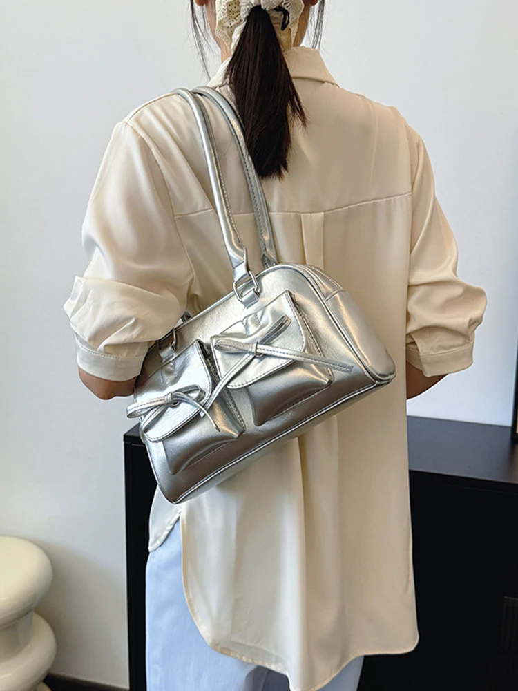 New Tote Bag with High-end Feel Commuting Armpit Bag PU Korean Baseball Bag Versatile Shoulder Bag Women's Luggage Bag