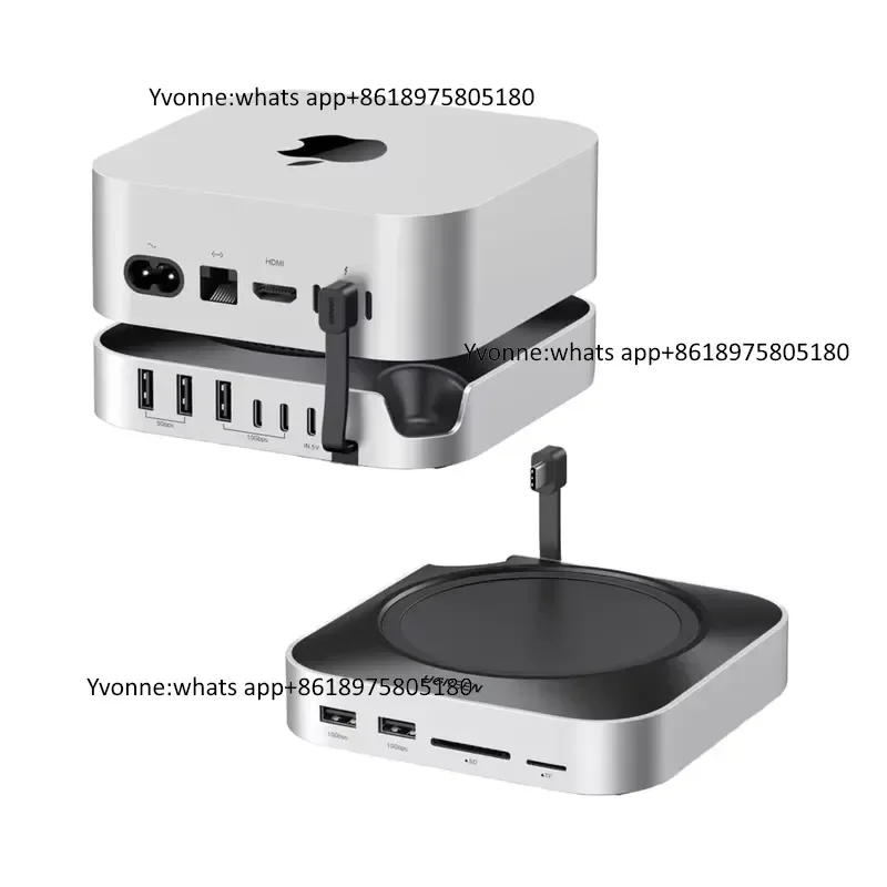 USB Hub Dock Stand M2 NVMe SSD Enclosure 3 USB a 10Gbps USB C Data Port SD for Macmini M4/ M4 Pro