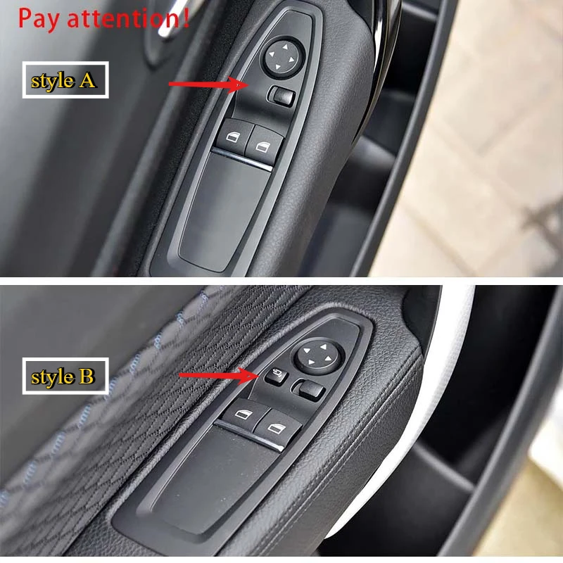 ABS Carbon Fiber/Silver for BMW 1 2 Series F20 F21 F22 F45 F46 14-19 Car Window Glasses Lift Button Cover Switch Frame Trim view 4
