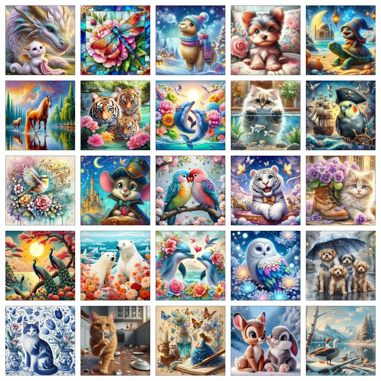 Современный стиль AZQSD Алмазная картина Вышивка крестиком Животный дизайн Материал из смолы Полная область наклеивания Сверн...