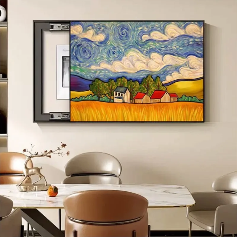 Push Pull Style Electric Meter Box Covering Decoration Painting Weak Distribution Box Hanging Painting Covering Switch Box ZG971