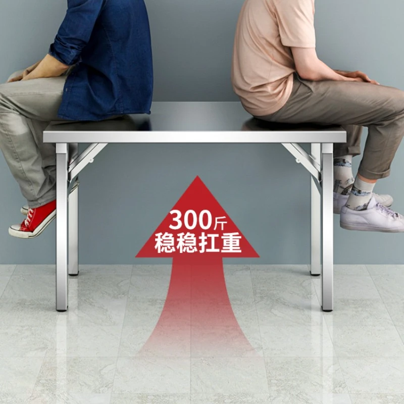 متعددة الوظائف الفولاذ المقاوم للصدأ طاولة قابلة للطي سميكة المحمولة في الهواء الطلق طاولة تخييم السوق الليلي كشك طاولة الشواء