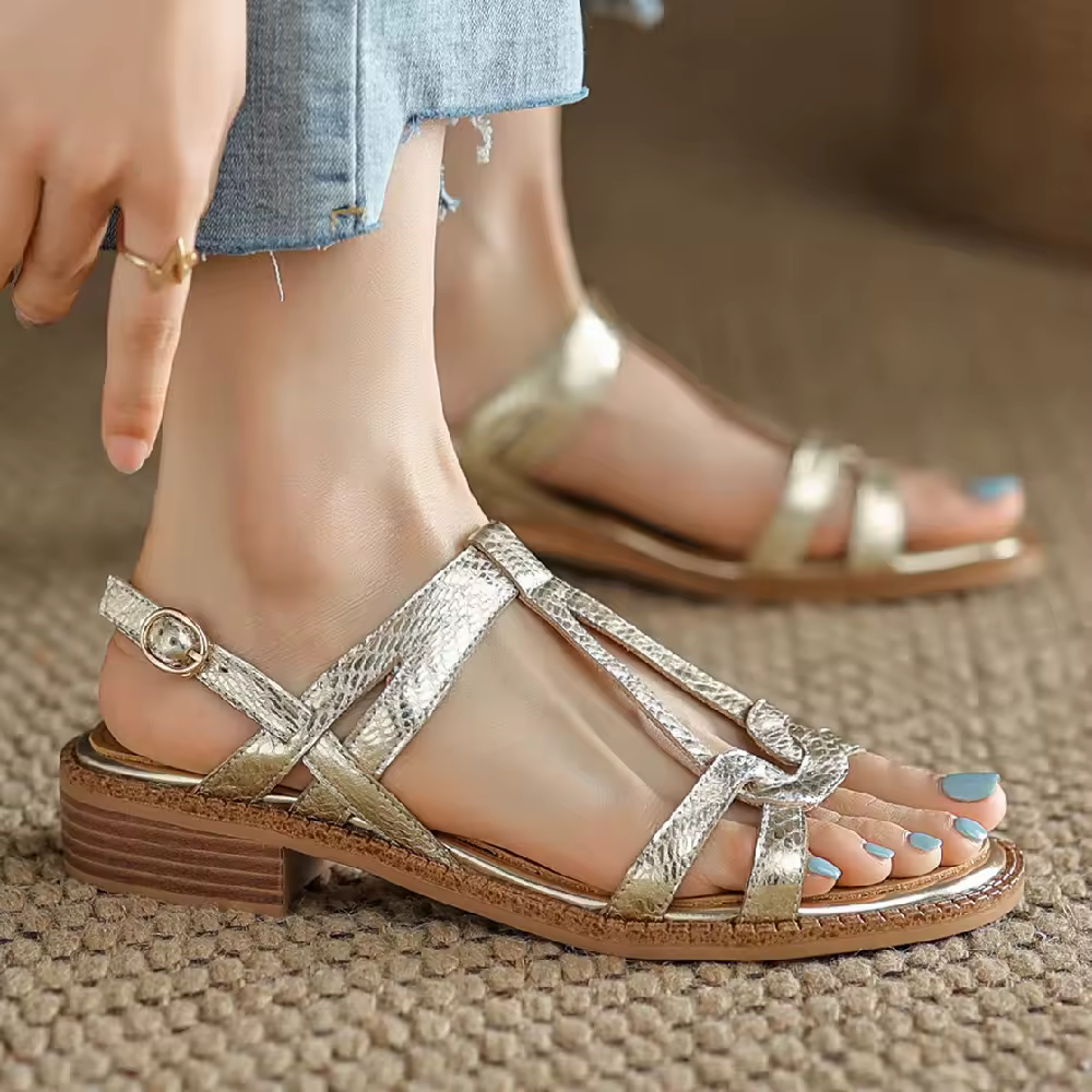 danxuefei women's genuine leather narrow band braided t-strap flats sandals soft comfortable casual female summer sandalias shoe