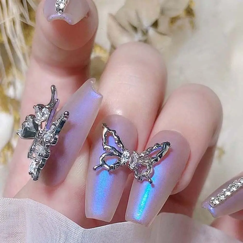 Joias para arte em unhas, borboleta simétrica, amuletos para unhas, brocas, decorações de unhas, acessórios de manicure, strass