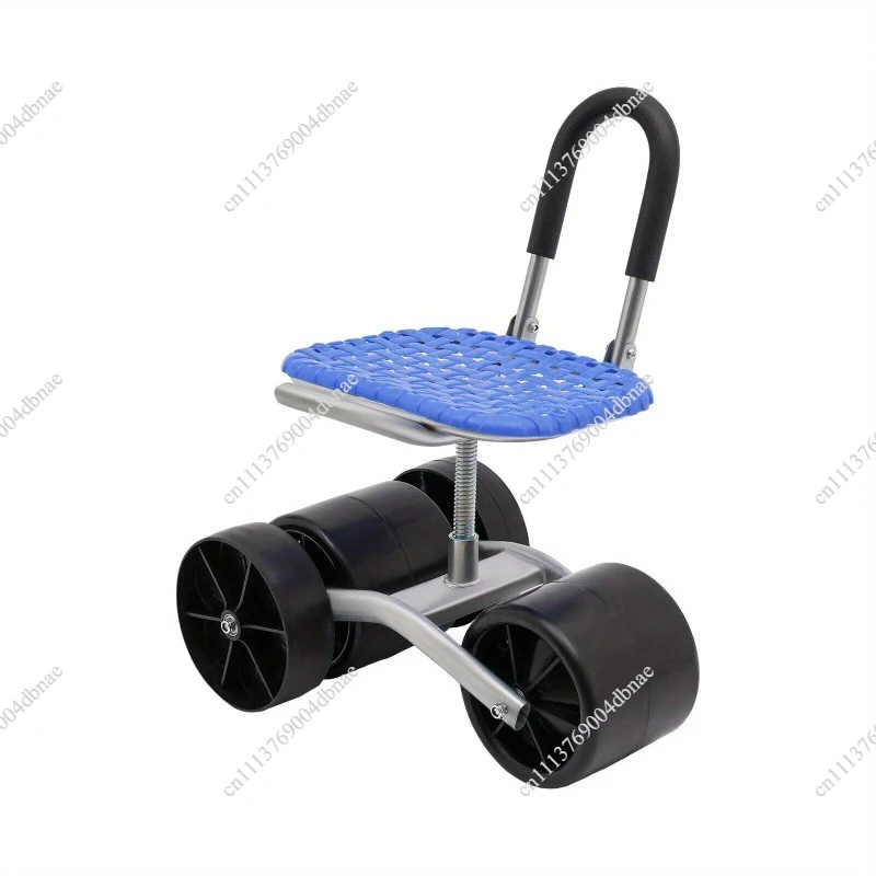 Adjustable Height 360 °   Rotating Garden Stool with Kneeling Pad & Rolling Wheels - Mobile Gardening Seat for Kneeling Sitting