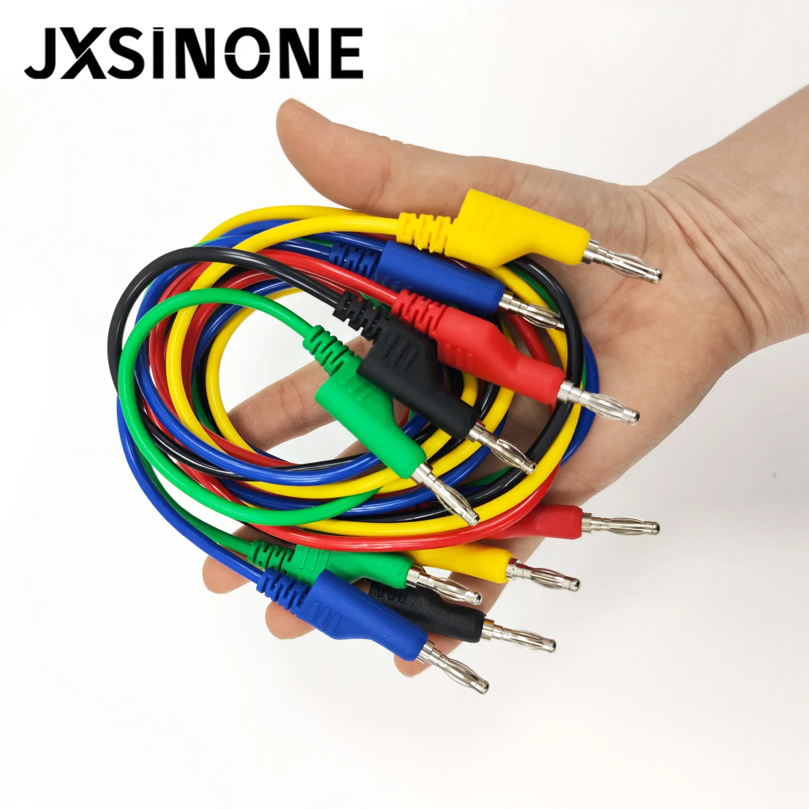 JXSINONE P1036B Комплект измерительных проводов с двойной штекером типа «банан» 4 мм с зажимом типа «крокодил» Тестовый щуп U-типа Лопаточная вилка Кабель мультиметра 1 м