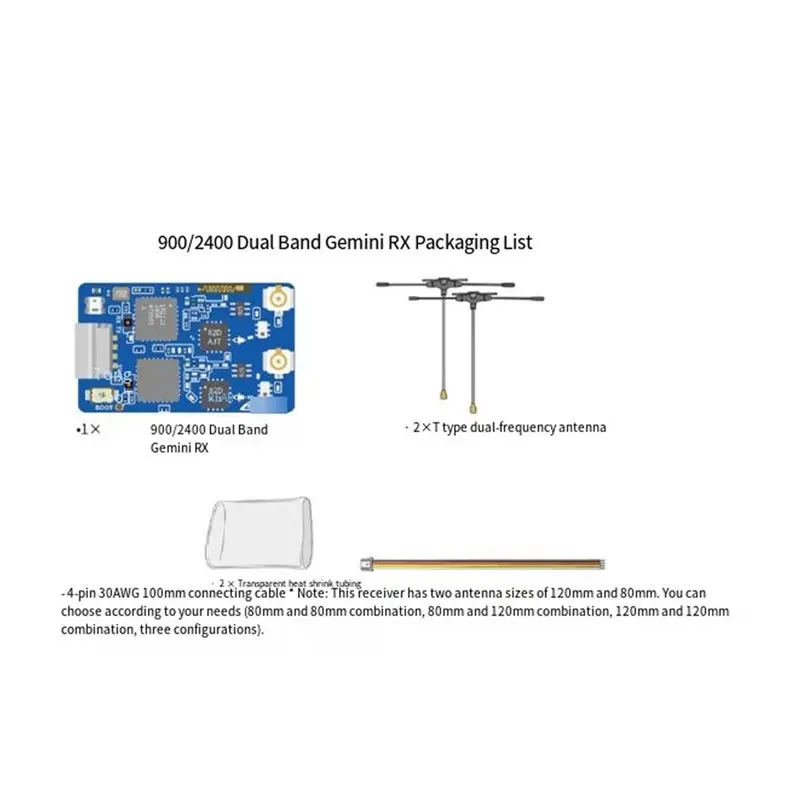 915Mhz 2.4Ghz ELRS Dual Band Gemini Receiver Expresslrs RX TCXO For RC FPV Racing Long Range Drone Fixed Wing