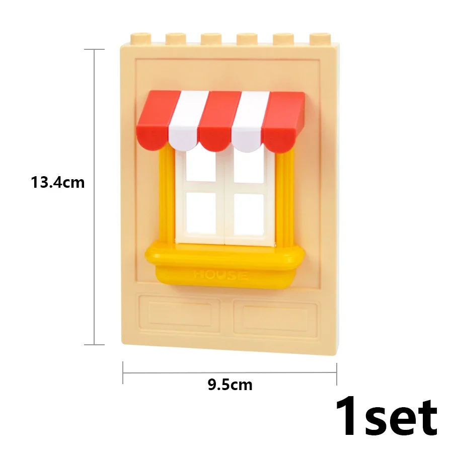 Big Size Building Blocks House Assemble Parts Construction Door Window Wall Roof Large Bricks Educational Compatible Duploes Toy