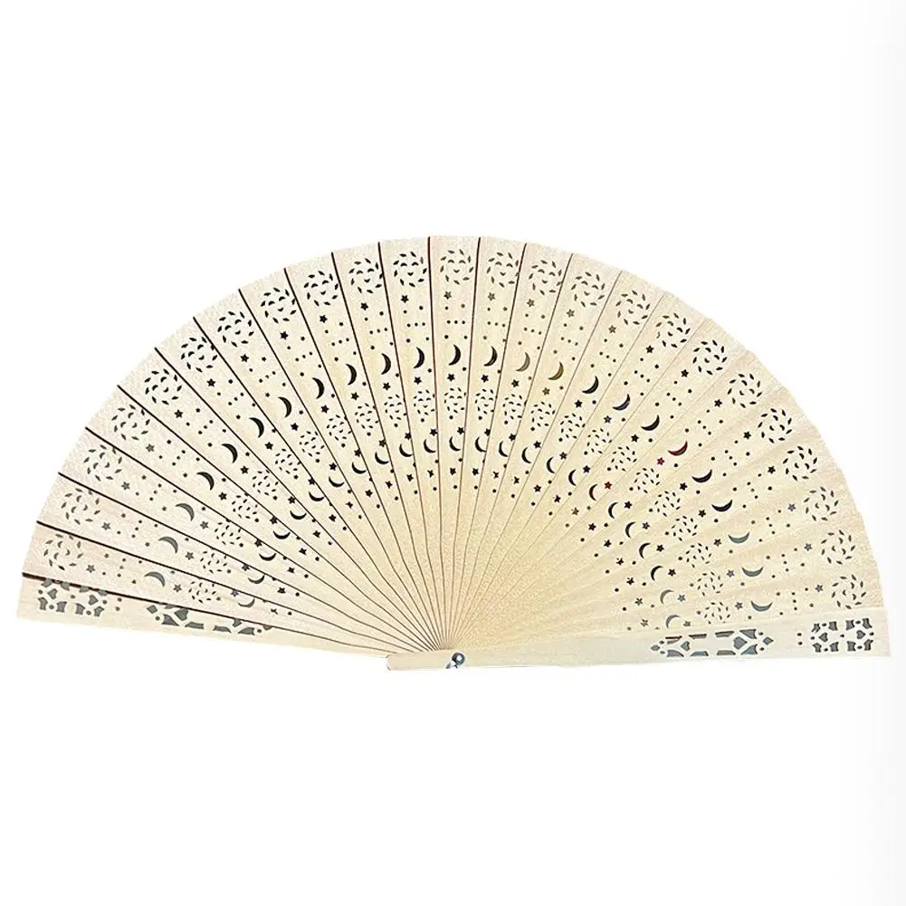 Personalized Carved Chinese Style Wooden Folding Fan Wedding Fan Hand Decoration Party Home Supplies Sandalwood O6S2