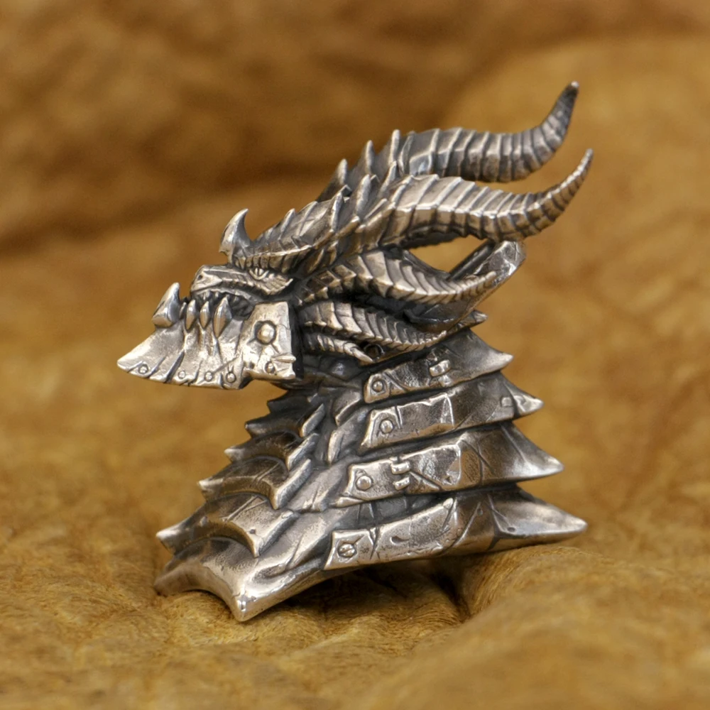 Details 925 Sterling Silver King of Death Dragon Pendant Biker Jewelry TA393 BZ