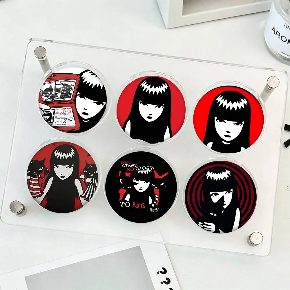 Cartoon Cool E-Emily The Strange Round Badges Can Be Used To Decorate Clothes And Backpack Pins