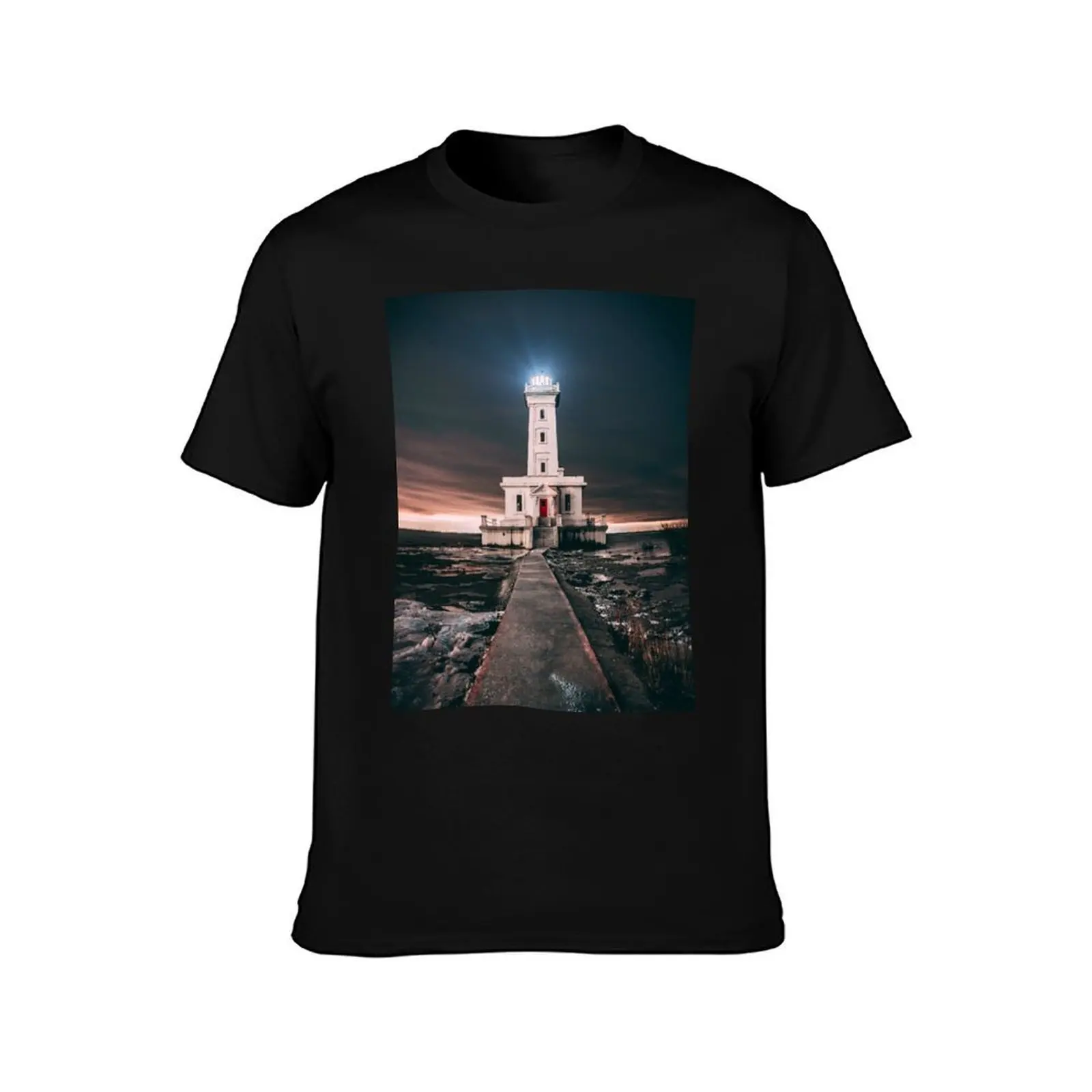 Coastal Lighthouse T-Shirt Retro Graphic Print T-Shirt