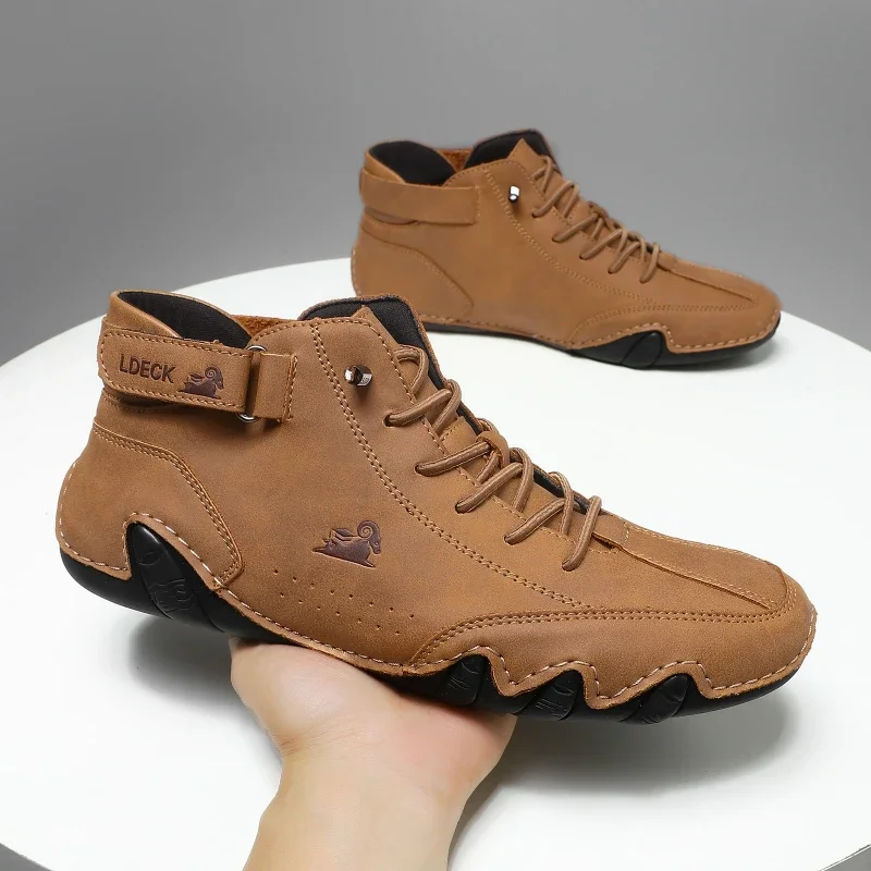 Baskets en cuir PU à lacets pour hommes et femmes, chaussures canisées, extérieur, léger, mode romaine, tennis, décontracté, nouveau