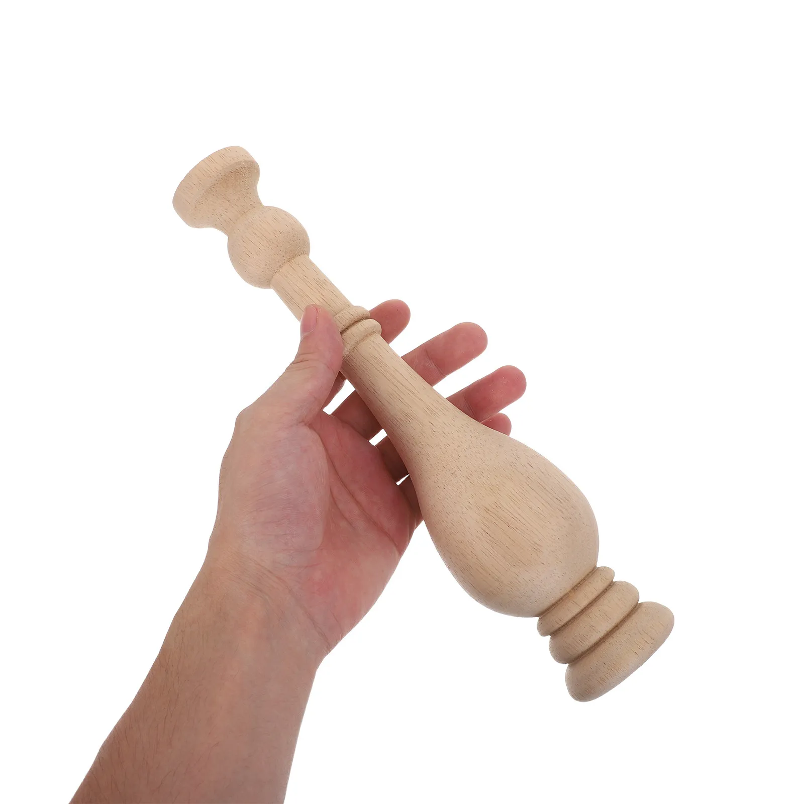 Decorative Unfinished Wood Finials European Style Carved Round Top Stair Balusters Bed Posts Curtain Rod Ends Flagpole Toppers
