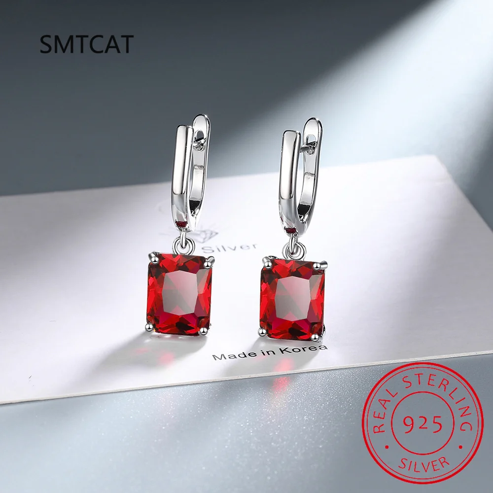 Łącznie 1,73 ct poduszka naturalny błękitny topaz zwisają kolczyki wiszące 925 srebro dla kobiet kamień szlachetny piękna codzienna biżuteria — zdjęcie 3