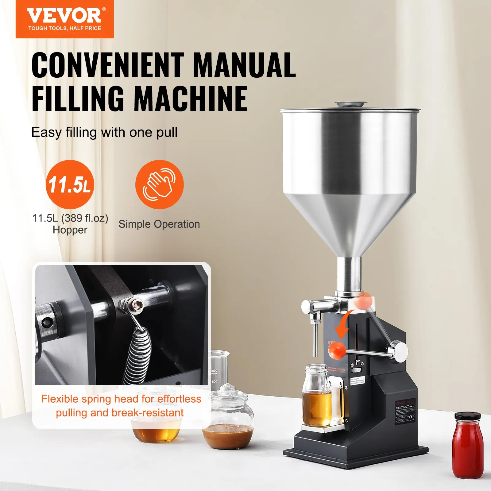 

Manual Paste Liquid Filling Machine, 5-100ml Bottle Filler, Adjustable Bottle Filling Machine, Stainless Steel Liquid Filler