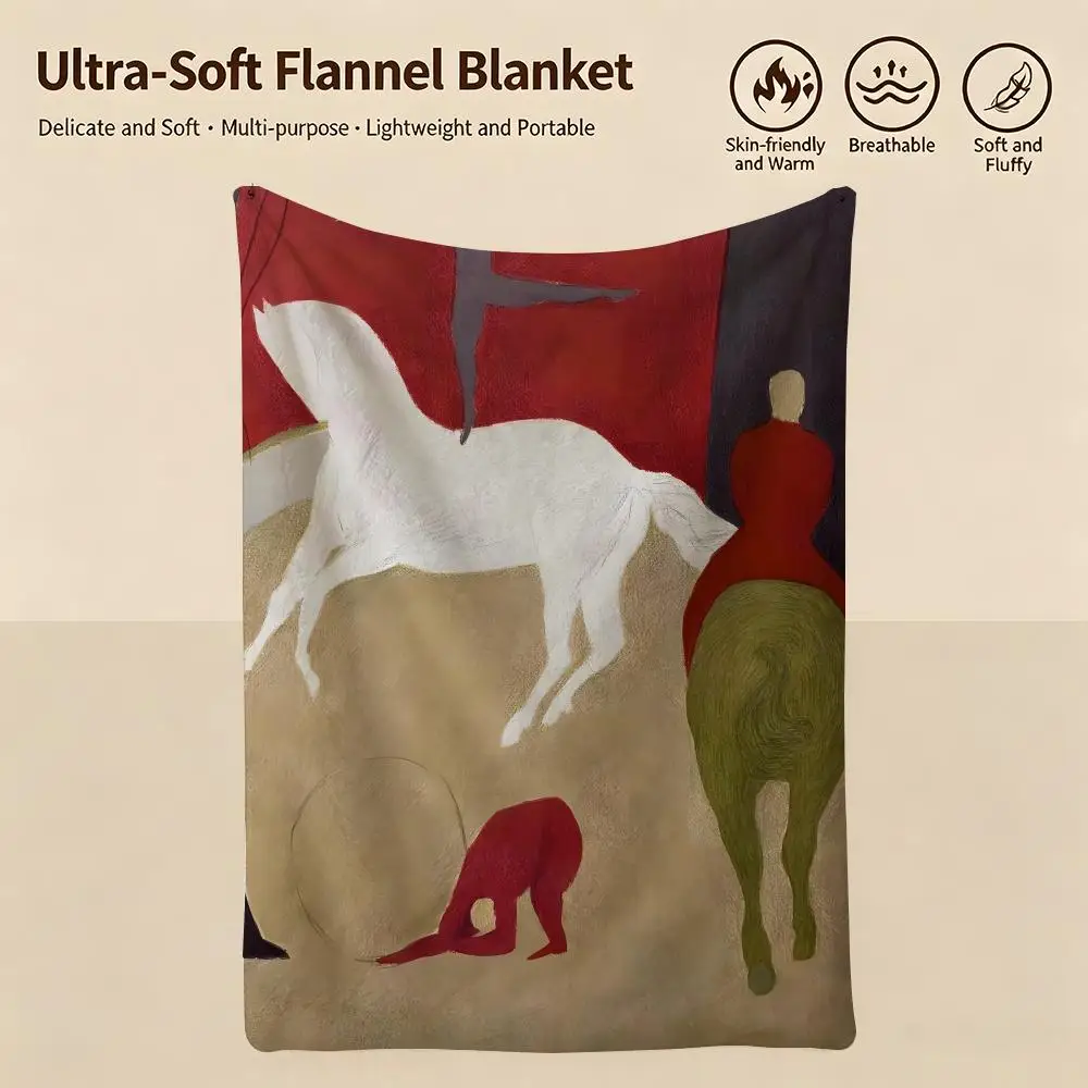 artist P-Pierre Boncompain-n Throw Warm Soft Flannel Blanket, Multi-use for Sofa Bed Camping Travel Nap