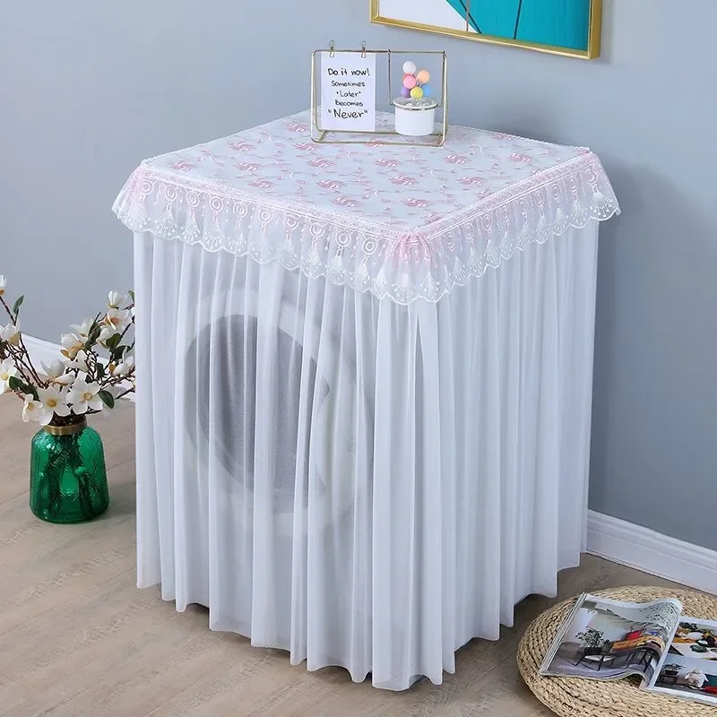 Simple Stylish Washing Machine Cover Embroidered Fabric Lace All Inclusive Sun Protection Drum Washing Machine Dust Cover ZE872