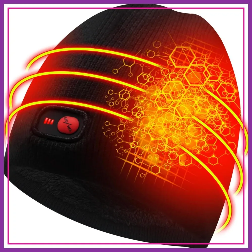 

Rechargeable Electric Heated Hat Winter Battery Heat Skull Beanie for Men Women