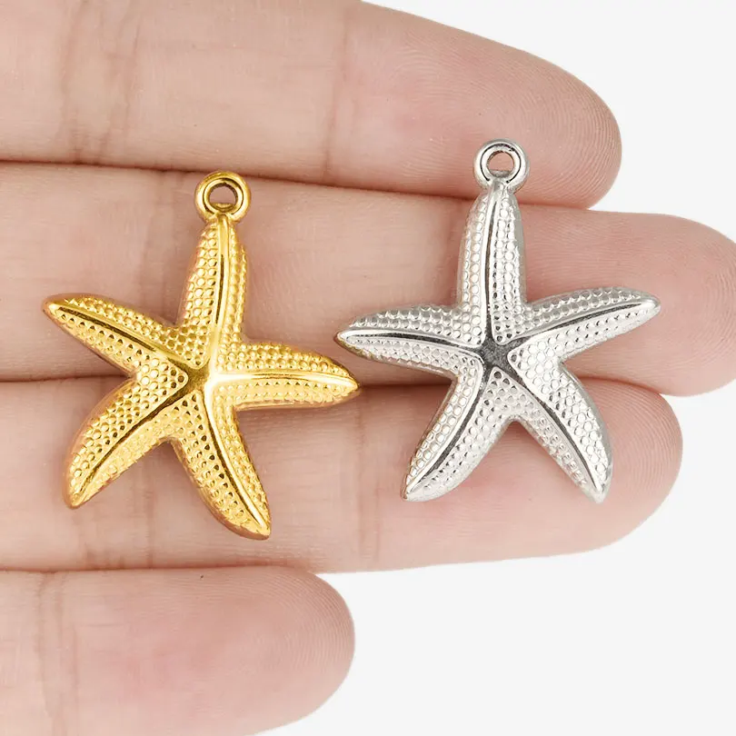 2/7pcs new novel stainless steel pendant cross butterfly Half-heart combination Ocean series starfish shell amulet accessories