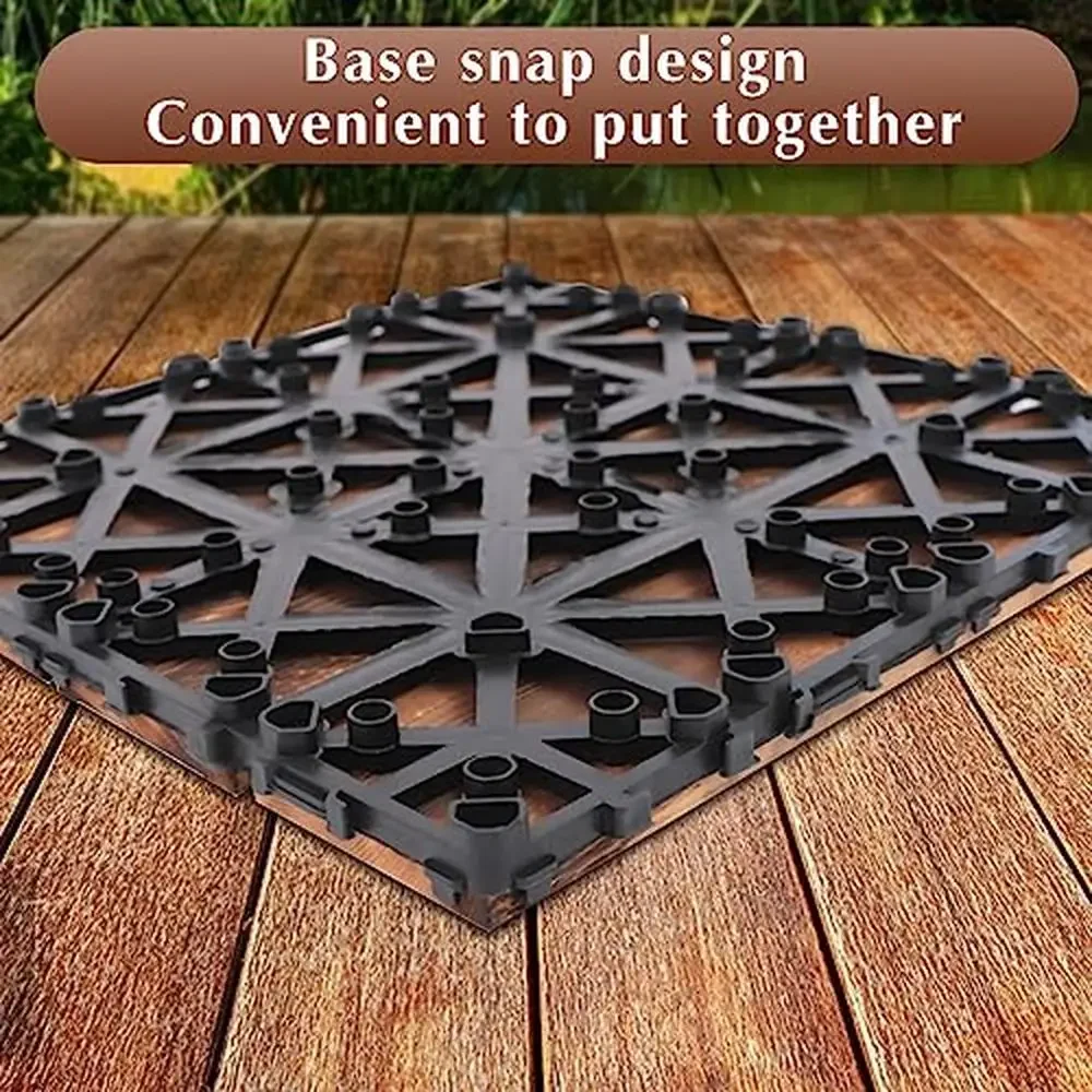 Interlocking Wood Deck Tiles Hardwood Floor Composite Flooring Pavers Outdoor Indoor 36PCS 12