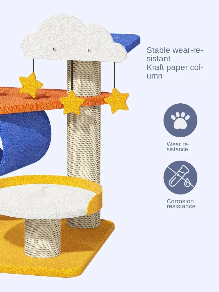 House Cat Tree Cat Climbing Frame Tree Small-sized Apartment Cattery Vertical Cat Toy Integrated Shelf Scratching Post Oversized