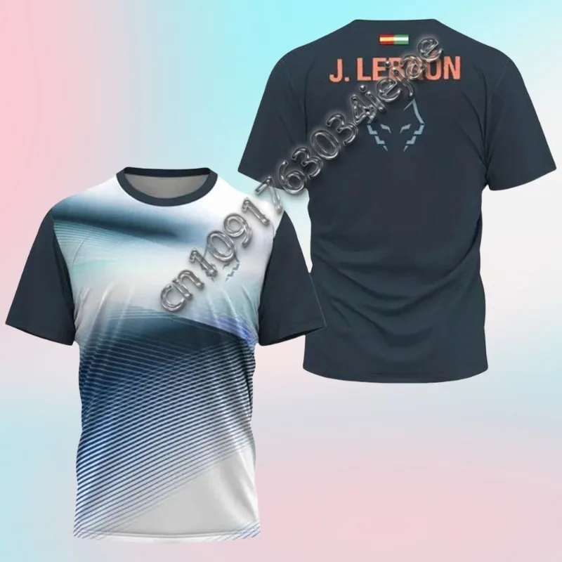 

MOTO-Men's 3D Printed Badminton Table Tennis Men's T-shirt Fashion Gradient Stripe Printed Clothing Summer Casual T-shirt