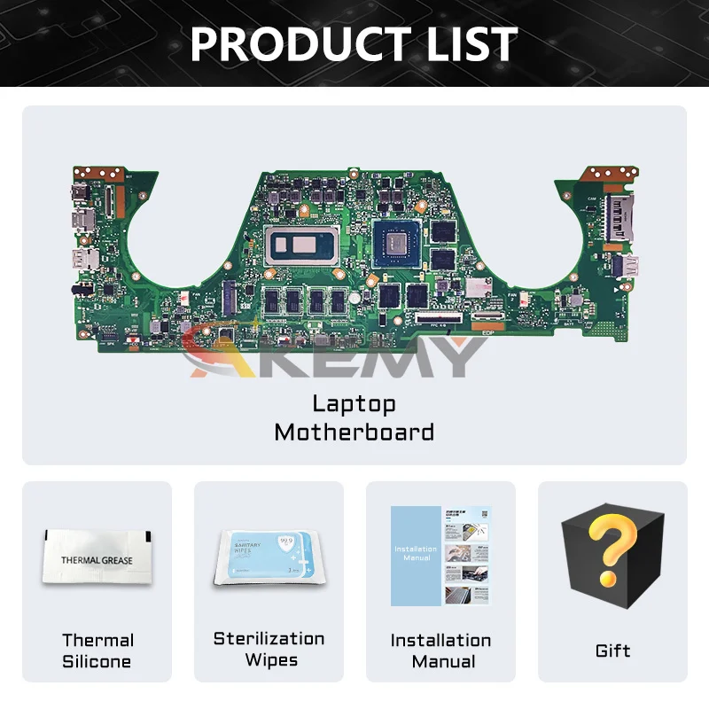 AE UX562FD Mainboard For ASUS Zenbook UX562F Q547FD Q536FD Laptop Motherboard with i5 i7 8th Gen CPU 8G/12G/16G RAM GTX1050