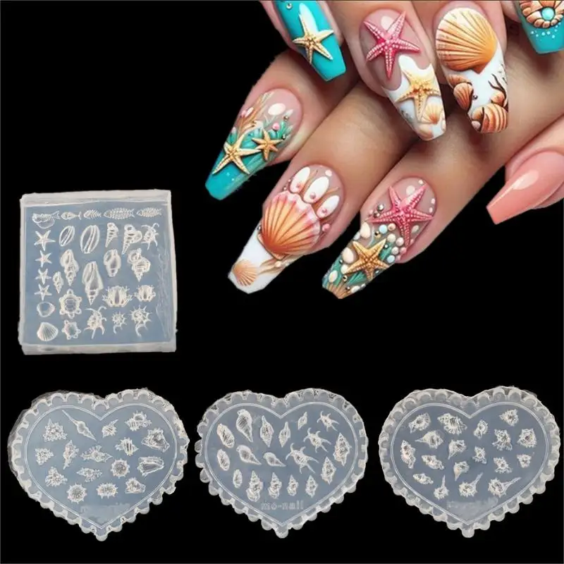 

3D Mold Silicone Nail Art Decorations DIY Shell Conch Design Templates Mold For Nails Jewelry Crafts Transparent Nails Mold Tool