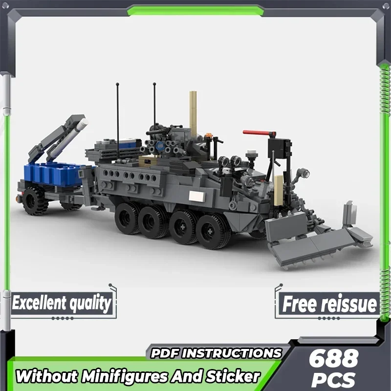 Moc Building Bricks US Army Support Vehicle Model M1257A1 Engineering Car Technology Blocks Gift Christmas Toy DIY Sets Assembly