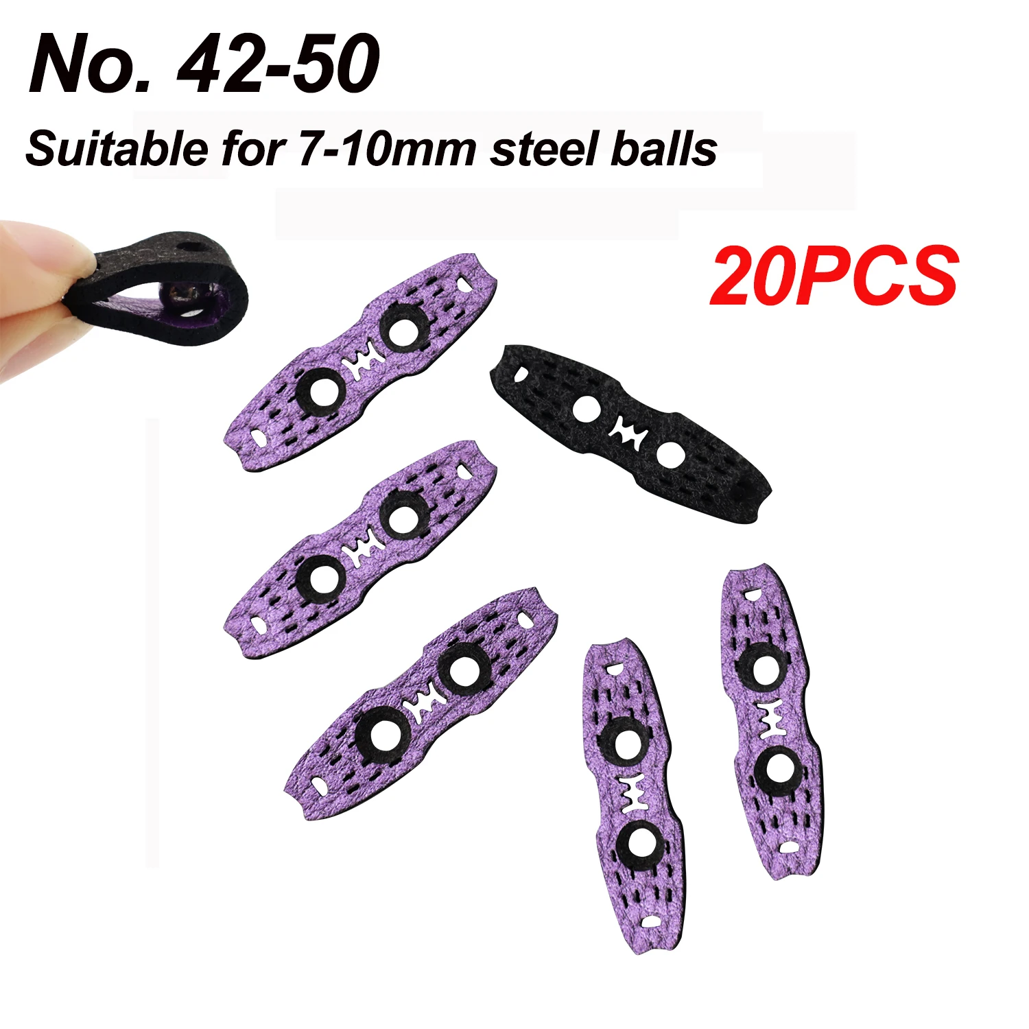 20PCS Multi-size Purple Positioning Steel Ball Leather Bag Slingshot Accessories Slingshot Rubber Band Making Accessories
