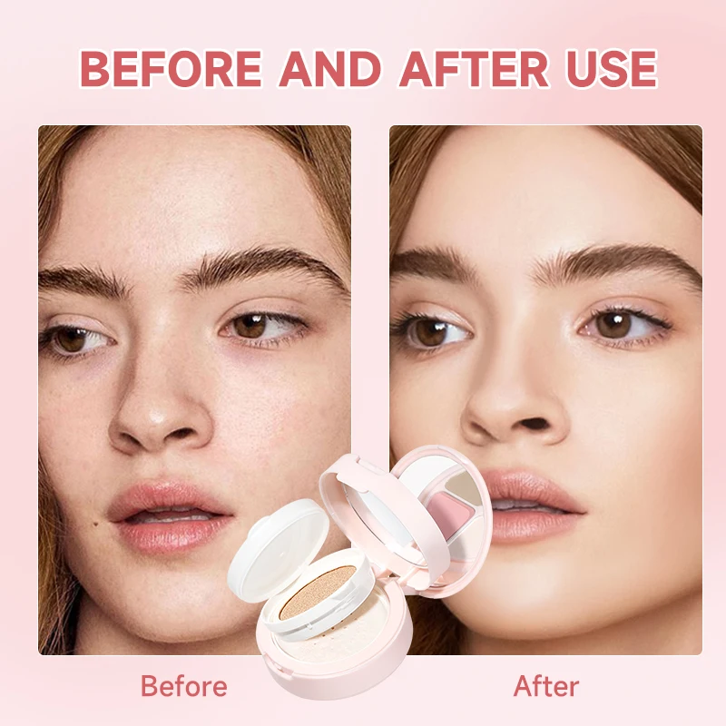 5-in-1 다기능 에어쿠션 파운데이션 리퀴드, 비비크림, 세팅파우더, 컨실러, 아이섀도우 팔레트