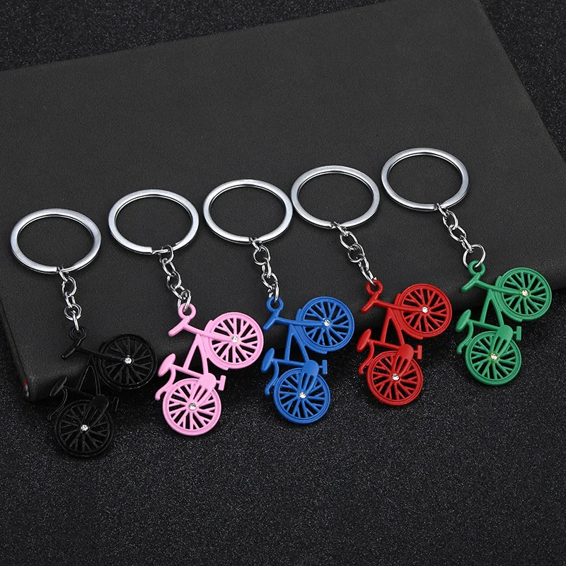 

Fashionable new bicycle metal key chain dot drill pendant student bicycle small gift pendant