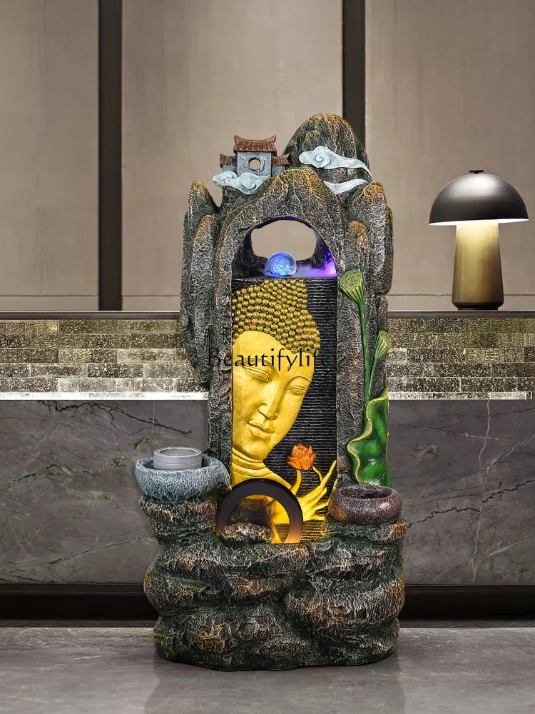 

Modern Minimalist Circulating Water Fountain Living Room Humidifier Wealth-Attracting Landscape Decoration Floor Ornament