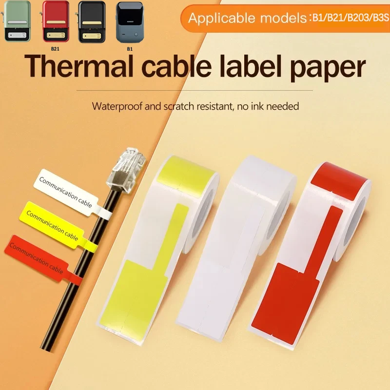 Niimbot B4 B31 B2 B1 B21 B203 B3S Thermal Cable Classification Sticker Self-adhesive dentification Tag Electric Wire Label