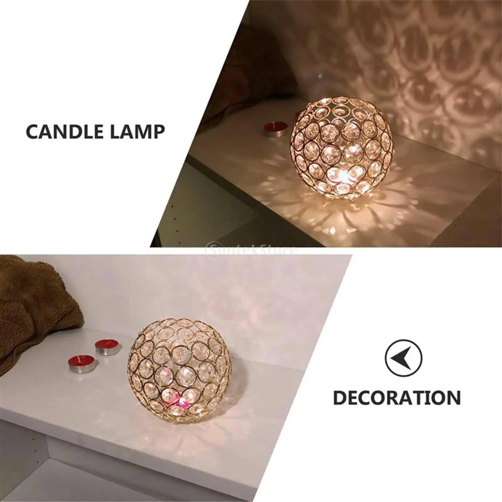 Ceiling Light Shade Replacement Classic Metal Crystal Lampshade Durable for Home Livingroom Readingroom Party Decoration 12cm