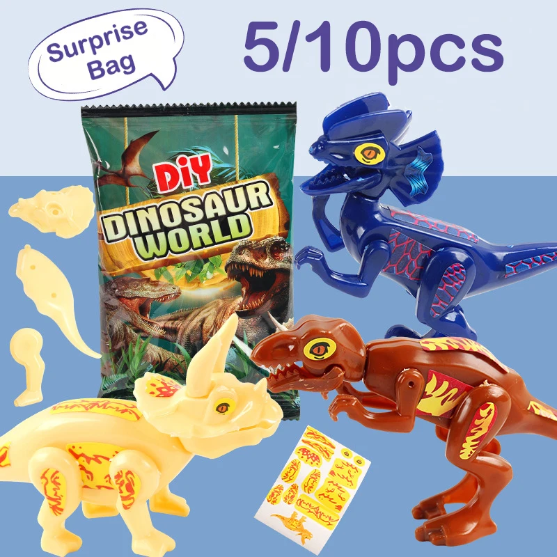 

5/10pcs Children's Mixed Surprise Bag DIY Disassembly Dinosaur Model Building Blocks Surprise Box Educational Toys