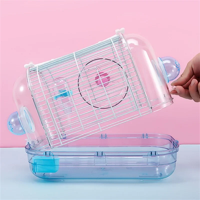 

The Japanese-style Transparent Cage Villa Basic Portable Cage Hamster House Comes with A Running Wheel And A Water Bottle