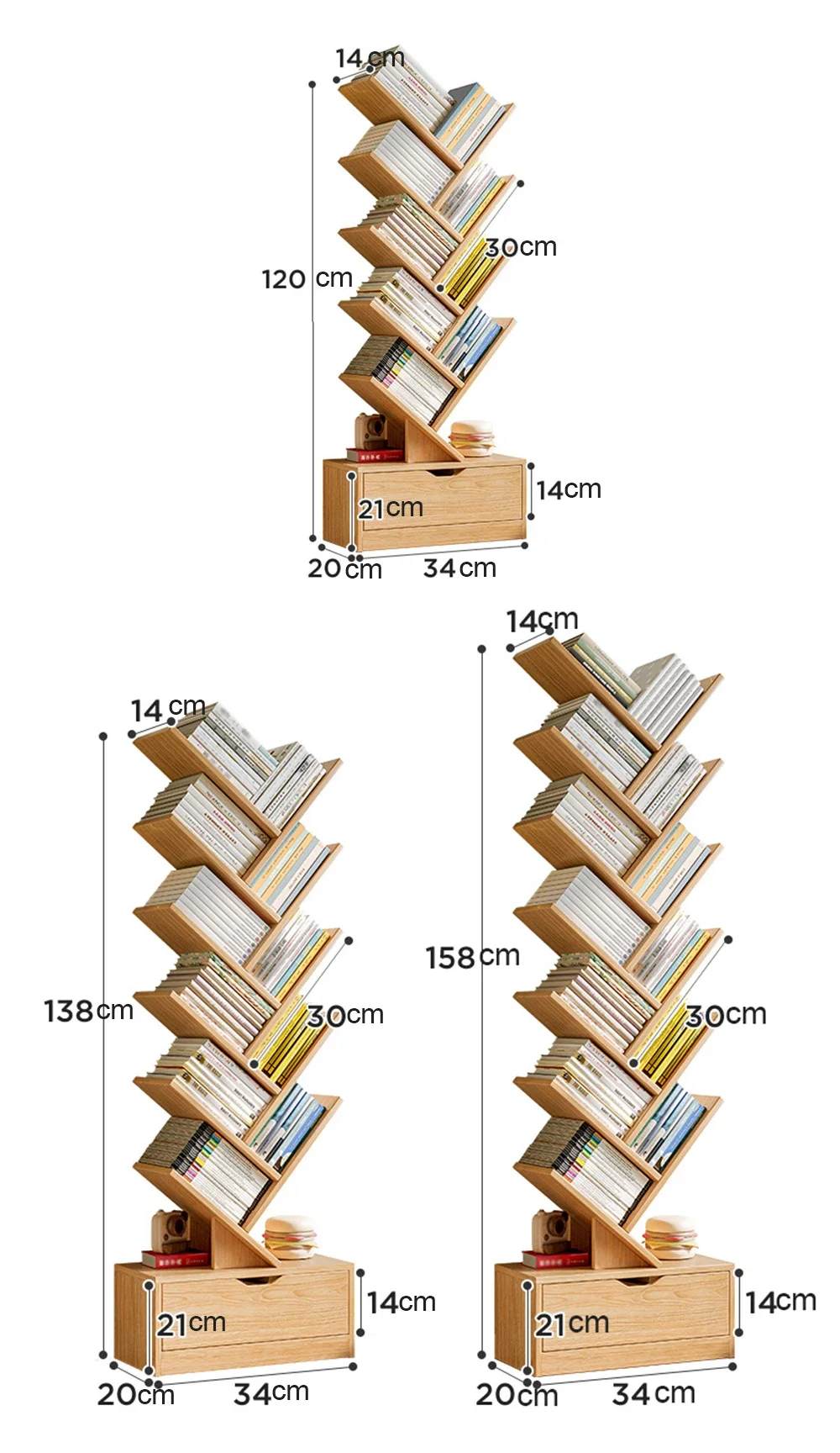 New Living Room Furniture Household Bookshelf To Ground Originality Tree Shape Multi Storey Small Footprint Portability