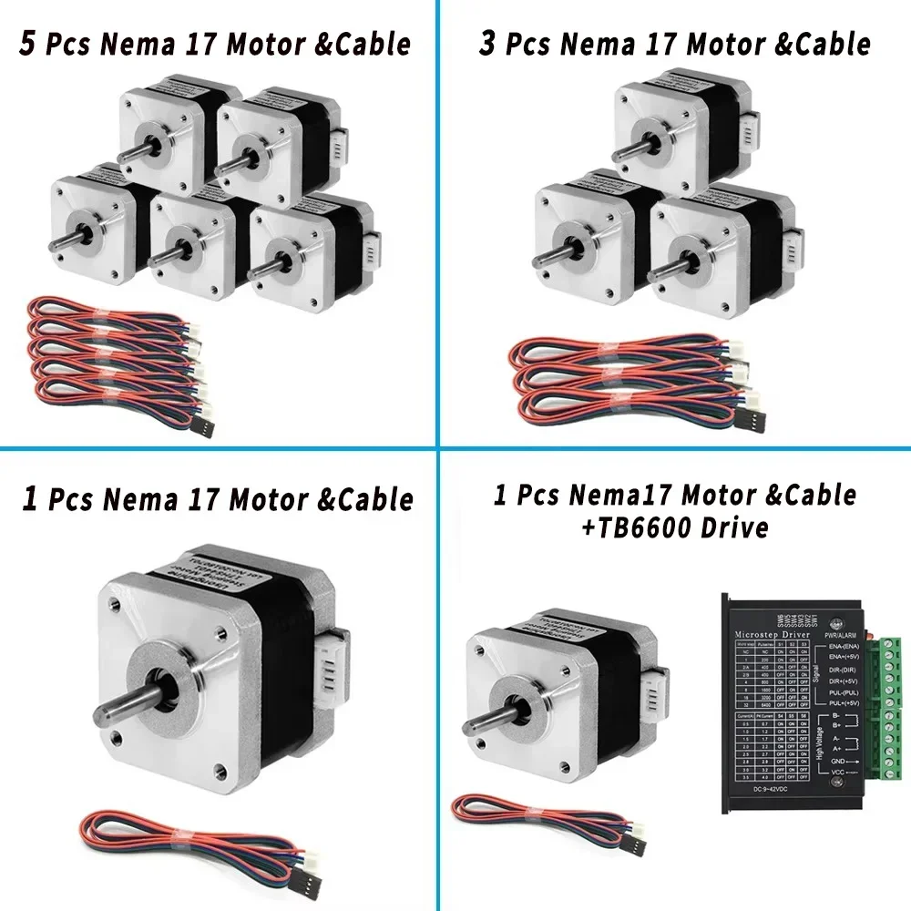 Nema17 Stepper Motors Hybrid Open-loop Motor 0.28/0.42/0.56/0.7Nm 4-lead 42mm Stepper Drive For DIY 3D Printer Engraver Machine