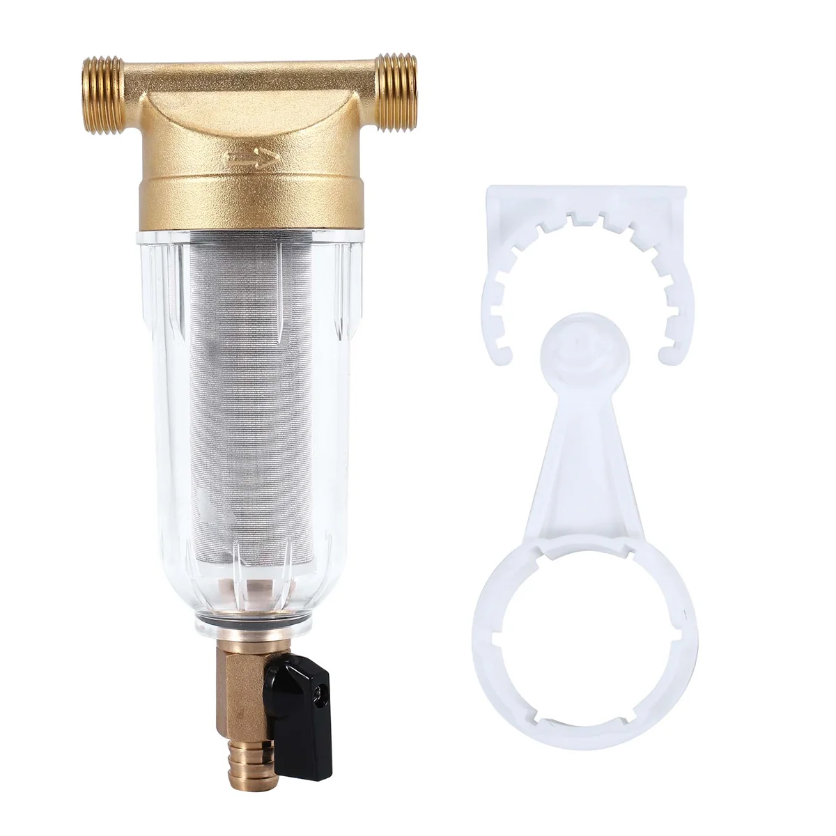 Hot 4 Split-Mouth Water Filters Front Purifier Copper Lead Pre-Filter Backwash Remove Rust Contaminant Sediment Pipe