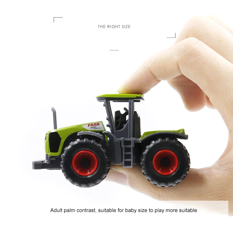 Mini Alloy Farmer Car Alloy Engineering Car Tractor Toy Model Farm Vehicle Belt Boy Toy Car Model Diecast Simulation Car