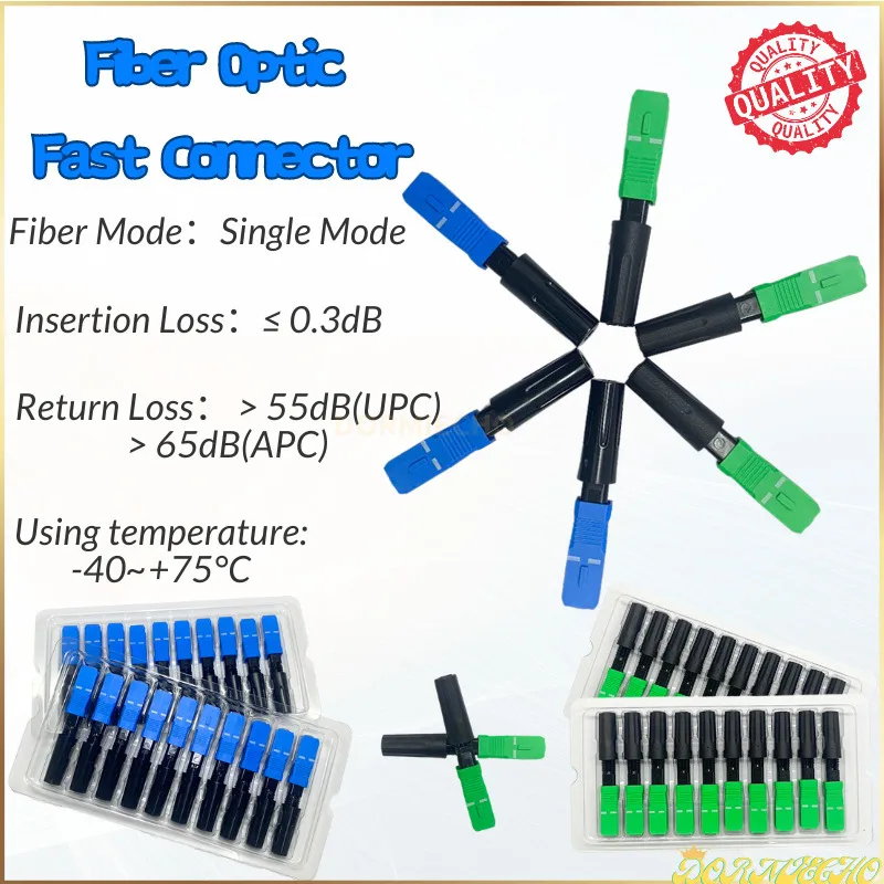 Fiber Optic Fast Connector FTTH SM SC APC Fiber Optic Fast UPC Telecommunication Level Single-mode Optical Quick Connector