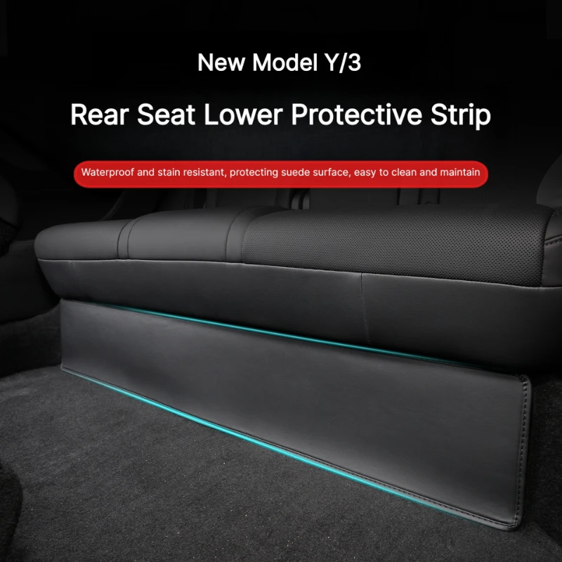 For Tesla Model Y Juniper Model 3 Highland Rear Seat Kick Pad Cover Interior Strip Corner Guard Anti-Kick Protector Accessories