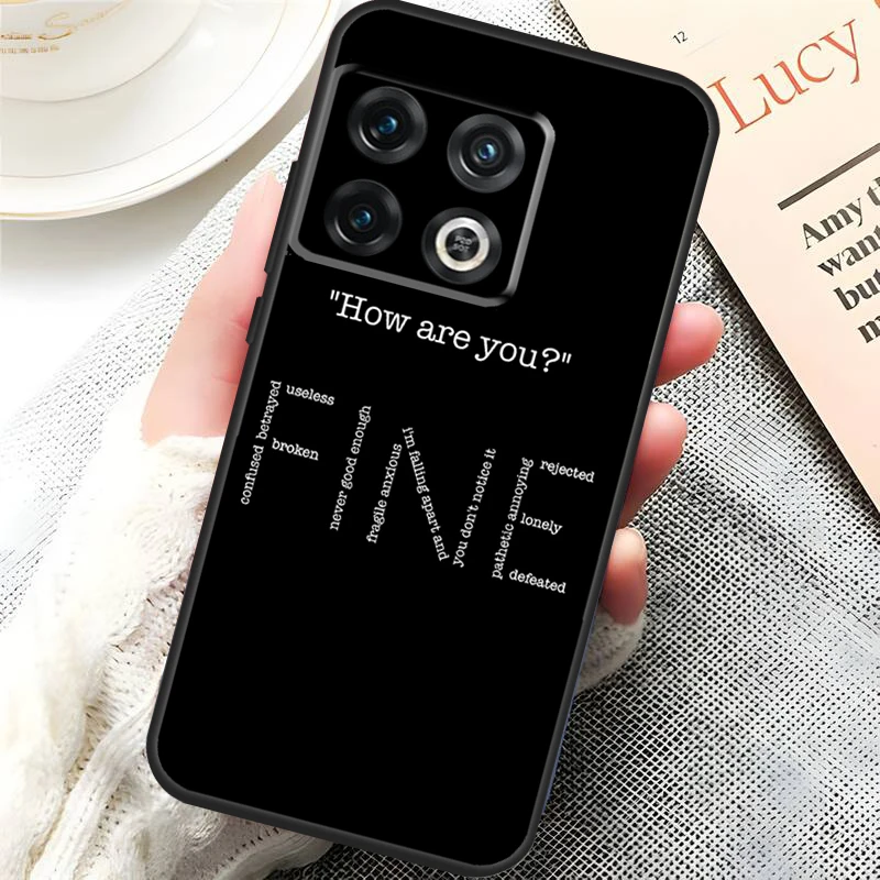 Sad depression Black Word Case For OnePlus Nord 2T CE 2 Lite N10 N20 N100 N200 Cover For OnePlus 9 10 Pro 8T 9RT 10T