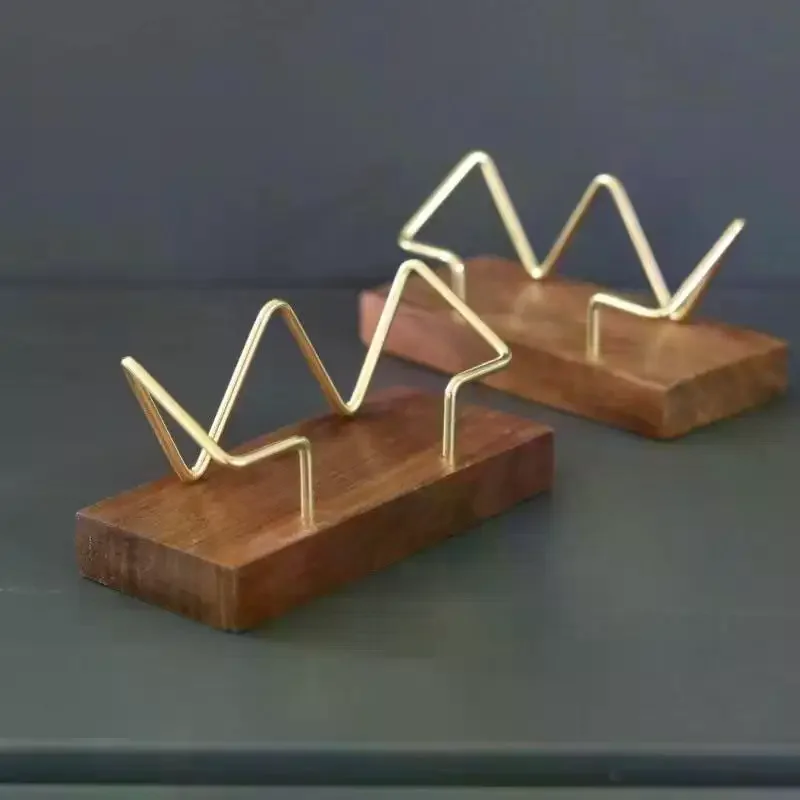 Wooden Business Card Holder Organizer Office Desk Display Stand Tabletop Home Storage Accessories view 2