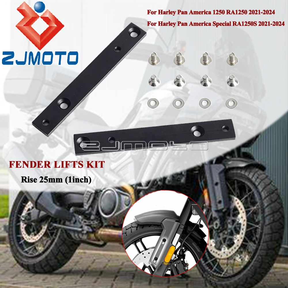 

Motorcycle Front Fender Rise Bracket For Harley Pan America 1250 RA1250 RA1250S 2021-2024 Rising 25mm 1 inch Mudguard Riser Kit