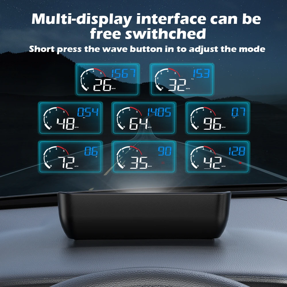 Auto M10 Hud Display OBD2 HUD Head Up Display Km/H Tachometer Windschutzscheibe Projektion Übergeschwindigkeitswarnung Digital On Board Computer – Bild 2