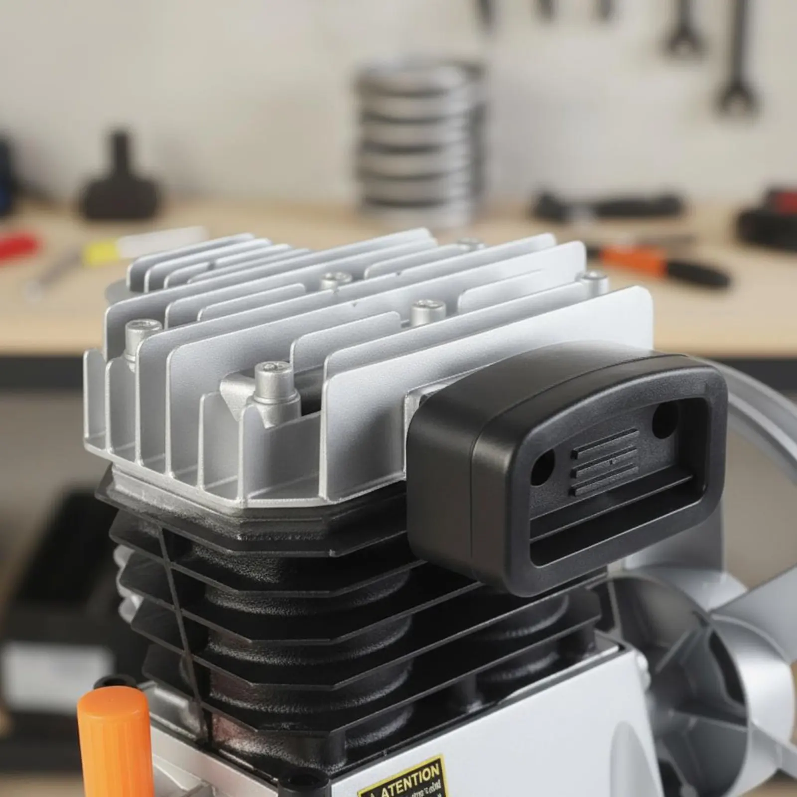 

Dual-Cylinder-Cylinder Air Air Pump Pump Head Efficient Cooling Fins Machine Component for Workshop