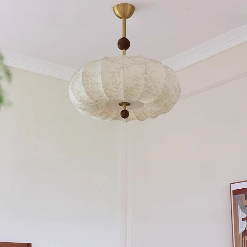 Japanese Wabi-sabi Textile Crafts Chandelier Designer Retro Living Room Main Bedroom Restaurant Indoor Adorn LED Pendant Lights